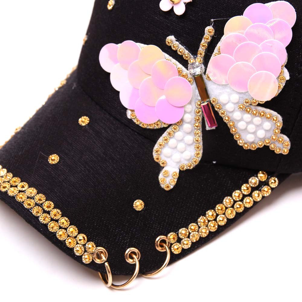 Wholesale Large Butterfly Hoop Brim Baseball Cap